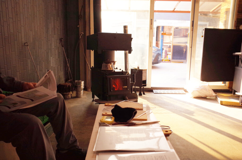 株式会社コロケットにて薪ストーブのイベントの様子