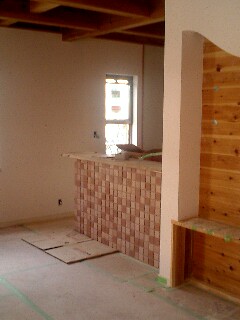 製作中のキッチンカウンター