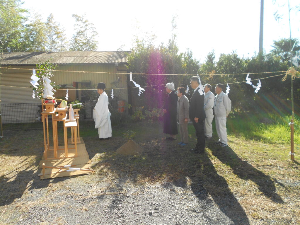 九度山の建築予定地での地鎮祭の様子